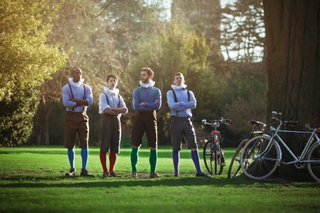 Chelsea Physic Garden To Welcome Back Cycling Shakespeare Troupe %7C Group Travel News %7C The HandleBards- L to R Stanton Plummer-Cambridge%2C Matt Maltby%2C Liam Mansfield%2C Paul Hilliar 